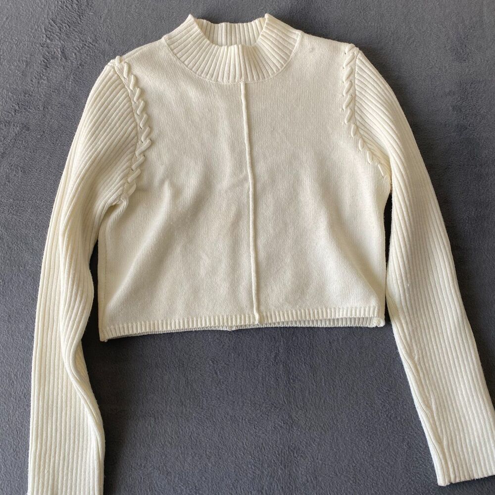 Womens's All In Favor Crop Knitted Sweater Size L